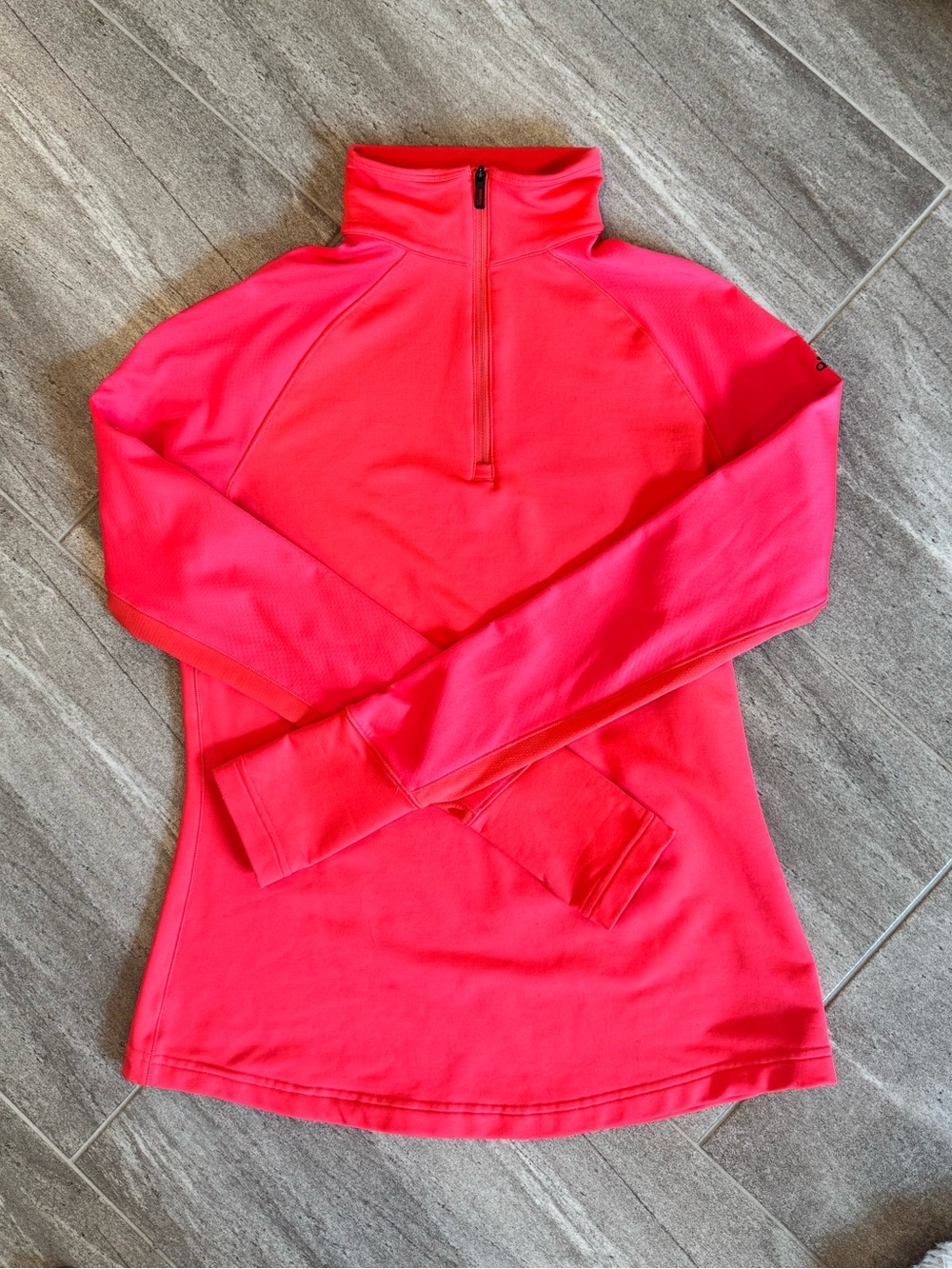 adidas Bright Red Athletic Top with Silver Logo